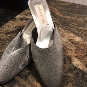 Silver brand new sparkly mules
